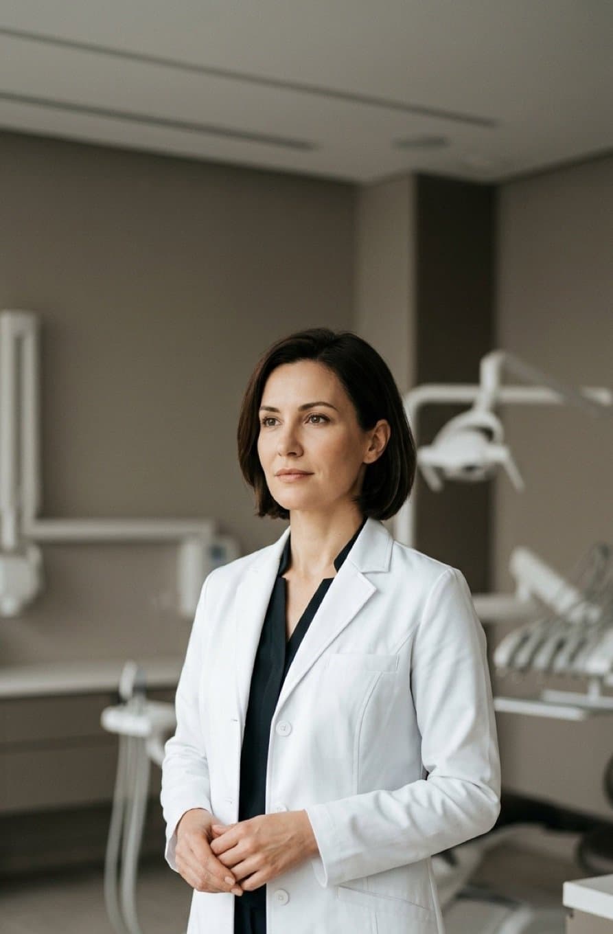Dentista em consultório moderno